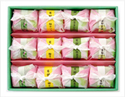 吉野の葛餅風呂敷包み４色詰合せ　57g×12個入り