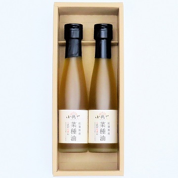 佐賀県産菜種100%、一番搾りのみ瓶詰した菜種油