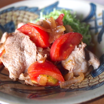 豚肉とトマトの生姜焼き